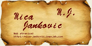 Mića Janković vizit kartica